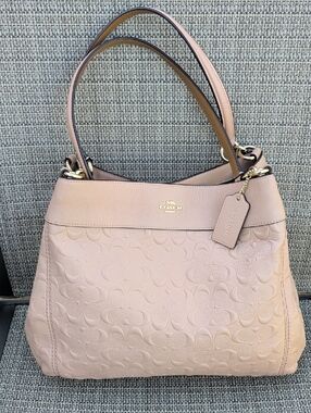 Coach Lexy (Nude Pink) Pebbled Signature Embossed Leather
